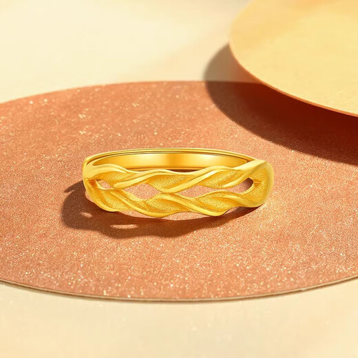 Yage Shenzhen Shuibei Gold Wheat Ear Ring 999 Pure Gold Silver Ancient Zodiac Element Ring Ring for Men and Women Couple Wheat Ear Ring 0.4g 5D Hard Gold + Silver Core