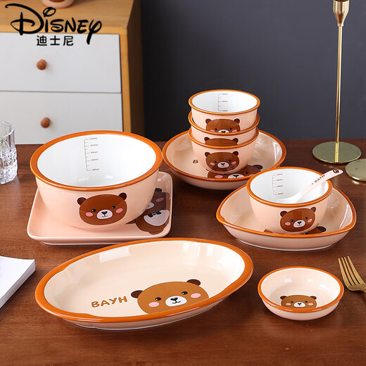 Disney Bowl Household Ceramic Rice Bowl avec échelle Internet célébrité dessin animé mignon de riz de riz bol nouilles bol à grande valeur