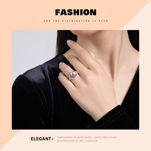 Queen of Pearls S925 Silver 12-13mm Purple Freshwater Pearl Ring Live Female Ring Birthday Gift