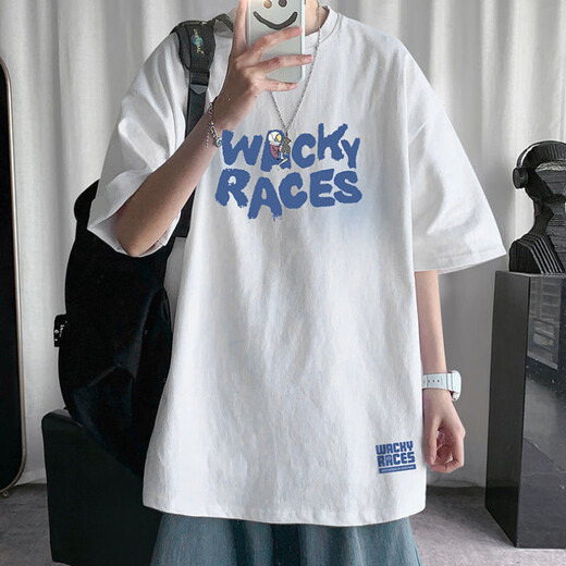 Gtyuwvg [9859 человек собирают] Pure Cotton Men's Men's Men's Summer New Fut Fot Fort Fort Fort Ins Ins Hong Kong Student Student White футболка [Snoopy Puppy] S