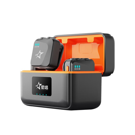 Star Sing Wireless Lavalier Microphone Mobile Phone Live Radio Mini Microphone Outdoor Short Video Vlog Recording Microphone Intelligent Noise Reduction Lavalier Bee Microphone V9 One to Two Mobile Phone Camera Computer All-in-one Version with Bluetooth Accompaniment + Monitoring