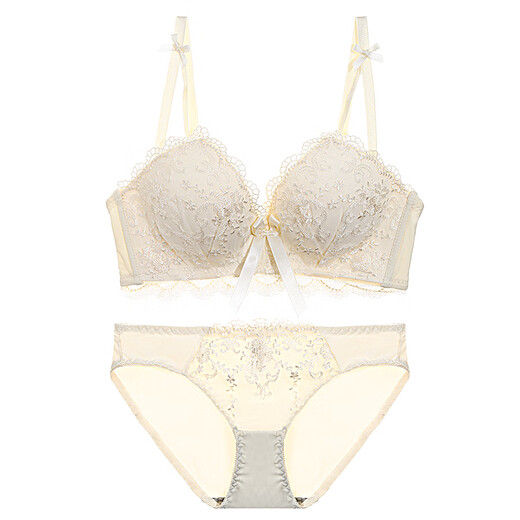 Triumph Pure Desire Sweetheart Set Push-up Bra for Women with Small Breasts, Flat Breasts, Large Upper Supports, Anti-sagging Sexy Lace Latex Bra, Gardenia White Underwear, One Size Fits All 80-120Jin Jin equals 0.5kg x 75/34A