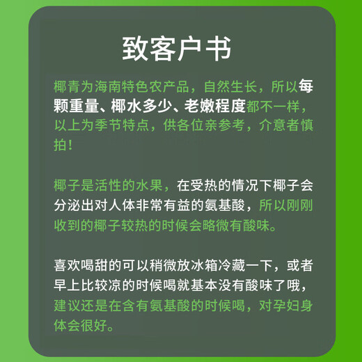 Hainan Coconut Green Hainan Straight Hair Freshly Picked Fresh Pregnant Women Amniotic Water Tender Coconut Specialty Fruit Coconut with Skin Single Fruit 3-5 Jin Jin equals 0.5 kg About 6 pcs