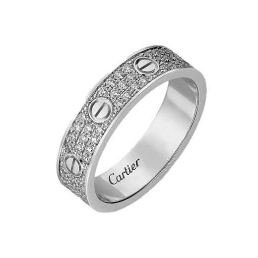 Cartier men's and women's rings LOVE series white gold star-studded diamond narrow wedding ring 2024 new ring white gold 44