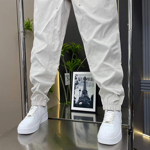Pantalones de trabajo de Fertisson Meng para el verano de hombres delgados cómodos de gama alta de alta gama de alta gama de alta gama Pantalones sueltos de hombres 692 Black 33 (recomendado 145-160Jin [Jin iguala 0.5 kg])