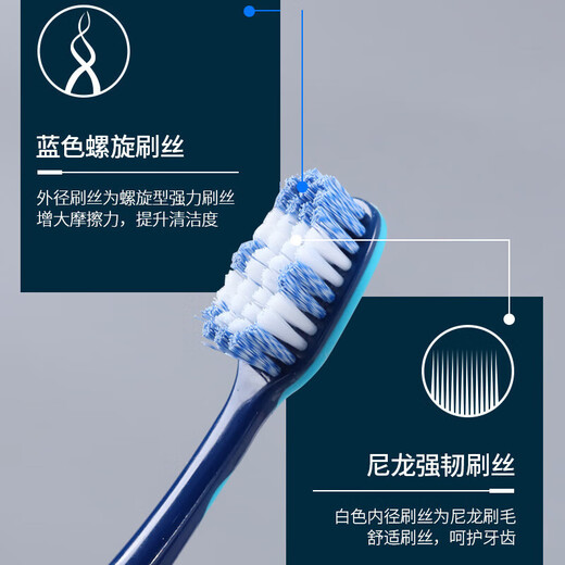 樱之洁男士中硬毛牙刷702尼龙深层清洁护龈螺旋平毛U型刷头enskee 中毛 8支 【囤货装】