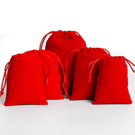 Austrian jewelry gold bag jewelry bag brocade bag red cloth bag drawstring seal storage bag jewelry packaging bag red velvet bag small size 10 pieces 5*7cm