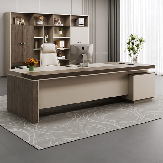 Desk Xiaobai Boss Desk Desk Simple Modern Supervisor Manager Desk and Chair Combination Office Leader Desk Set 1.8 Meter Boss Desk + Luxurious Side Cabinet + Boss Chair