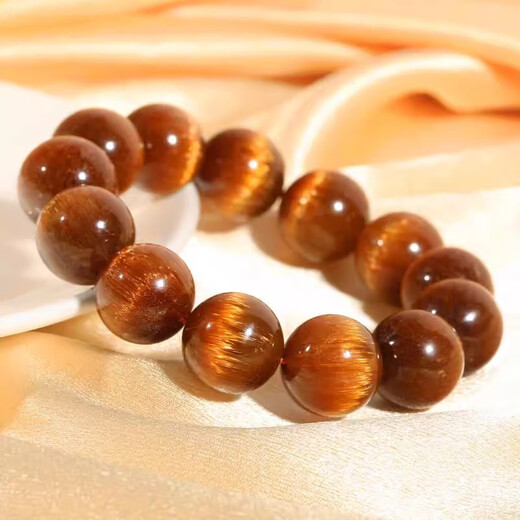 Eternal symbol natural Brazilian old mine copper hair smoothing bracelet, palace grade copper hair crystal bracelet, cat eye men's and women's wealth crystal bracelet, wealth stone 7mm, palace grade Brazilian old mine copper smoothing, 1 carat