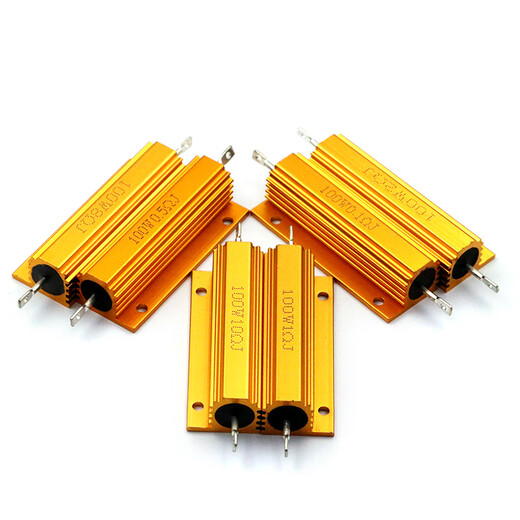 Dafuri gold aluminum shell high power resistor RX24-100W 1 2 3 5 10 20 50 ohm 100R10K 100W gold aluminum shell 10 ohm (1 piece)