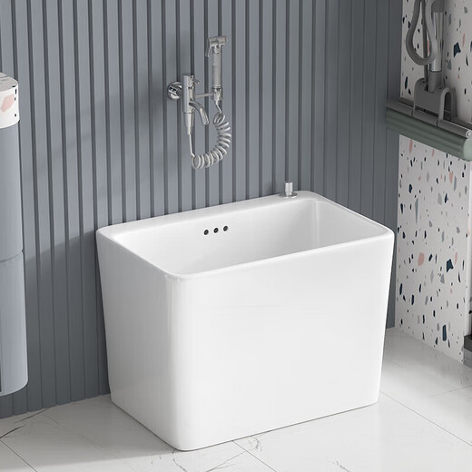 Kohler balcony mop pool ceramic household bathroom floor-standing mop pool mop pool floor mop bucket floor basin trough pool 595 with overflow mop pool + silver spray gun dragon