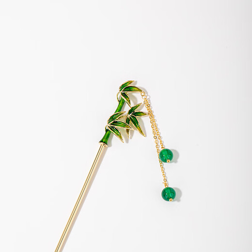 Qlady bamboo hairpin hair accessories high-end new Chinese style tassel step rocking hairpin women's Hanfu headwear high-end birthday gift