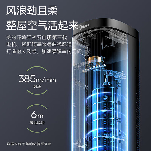 Midea Air Cooler Home Cooling Fan Remote Control Timing Air Conditioning Fan Cooling Air Conditioner Bass Floor Standing Water Cooling Tower Fan ACA10TJR