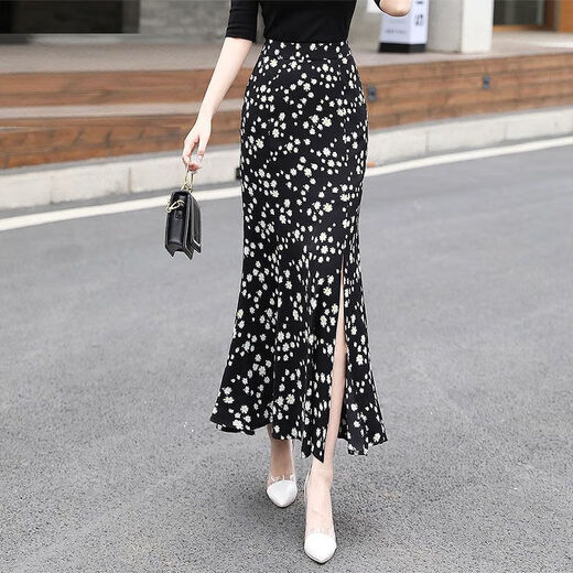 Yushida Chiffon Rock für Frauen 2025 Frühlings- und Sommer mittelgroß