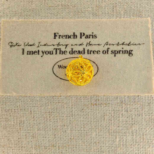 Shien gold hydrangea gold flower ball plated with pure gold 999 pendant ancient craft transfer beads flower silk ball for your girlfriend hydrangea + O-shaped chain (about 0.38g)