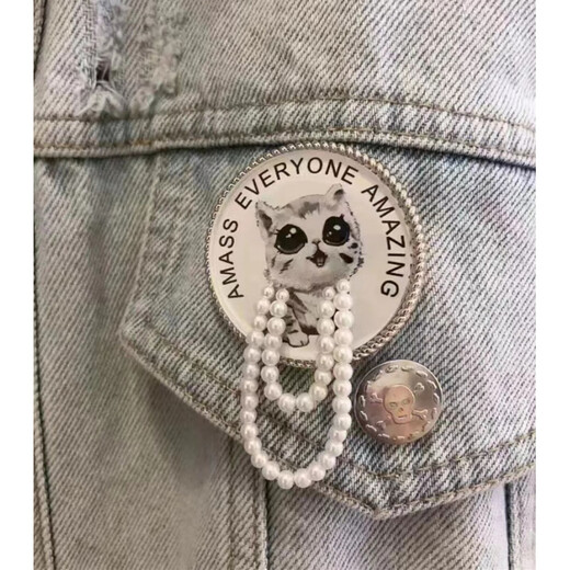 QUAMER gold store model 2025 new domestic authentic purchasing kitten brooch image corsage accessories as shown in the picture