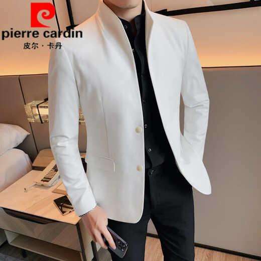 Pierre Cardin (pierre cardin) new Chinese tunic high-end jacket men's Korean style casual stand collar suit 2025 new improved spring top black XL 125-135Jin Jin is equal to about 0.5 kg