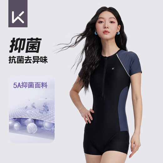 Keep swimsuit for women one-piece flat corner swimming pool special belly-covering and slimming high-end swimsuit Black three-piece set 2XL