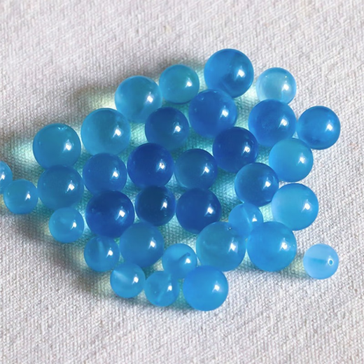 Rushuang natural ice species aquamarine single bead blue gemstone bracelet loose bead blue bracelet for women multi-treasure round bead accessories pendant for men 7A collection grade 6MM with holes