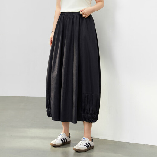 Xianlixiu Feu d'artifice Fleur Bourgeon Jupe Conçu Taille Élastique Drapé Jupe Grande Taille Vêtements pour Femmes Gros mm Été Nouveau Style 1283 Noir 2XL