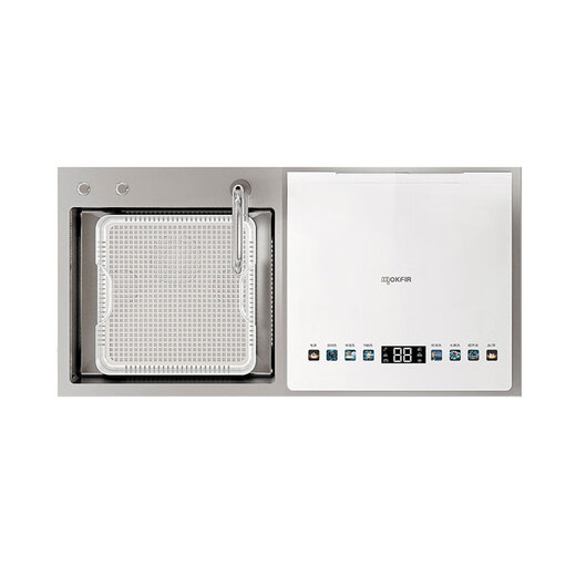 Merkfield crushed residue sink dishwasher household embedded countertop stainless steel inner cavity ultrasonic cleaning tableware high temperature steam washing hot air drying white single tank stainless steel inner cavity + crushed residue (water outlet on the right)