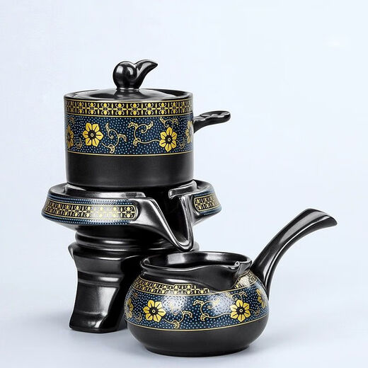 Lazy tea set set for home light luxury high-end office automatic tea making artifact accessories Kung Fu tea cup tea kettle automatic tea set 9 pieces without tea tray