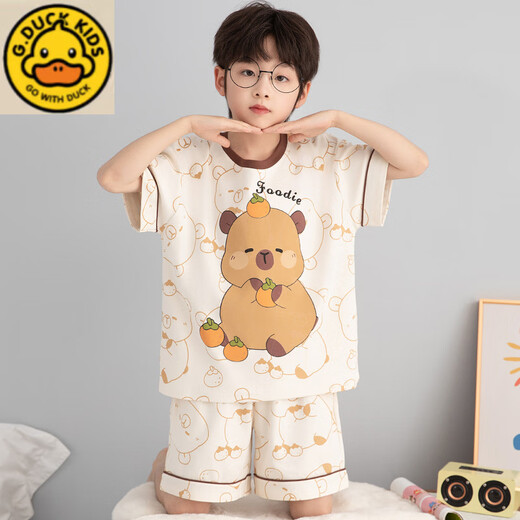 G. Duckids pijamas algodón puro algodón puro kapibala 2025 súper caliente juego de dos piezas de dos piezas ropa para niños de verano