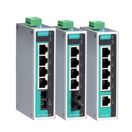 MOXA EDS-205A 5 electrical port 100M unmanaged industrial Ethernet switch