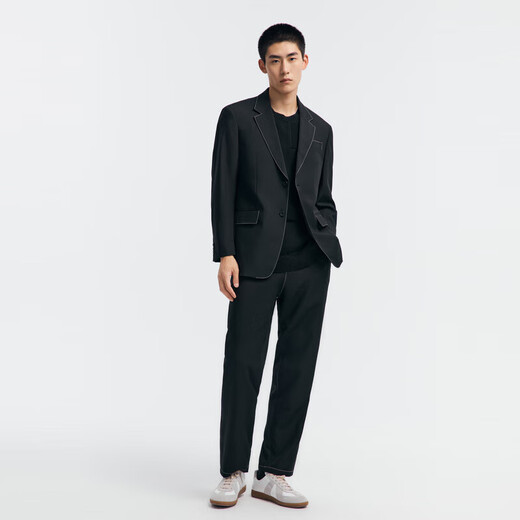 PEACEBIRD Men's Western Open-stitch Suit Suit Men's Gentle Fashion Casual Suit Casual Jacket Suit Pants (Straight) 2XL