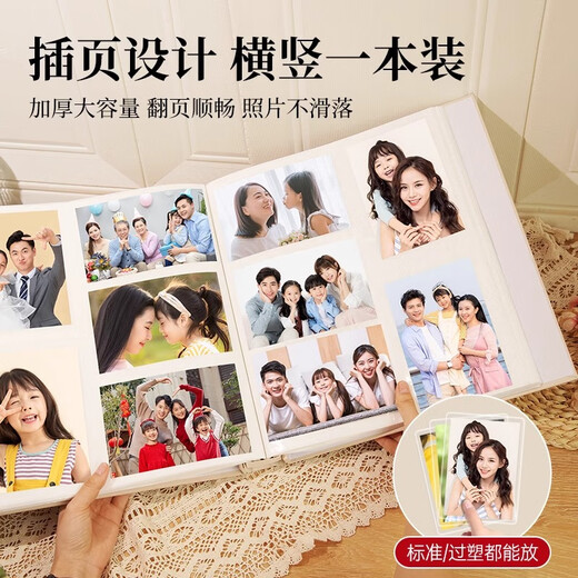 开亿大相册本大容量纪念册家庭1000张插页567810寸照片情侣宝宝成长6寸相册混合尺寸定制收纳册影集 家新款-90%选择 送礼盒-混装2-10寸1066张【横竖/塑封】