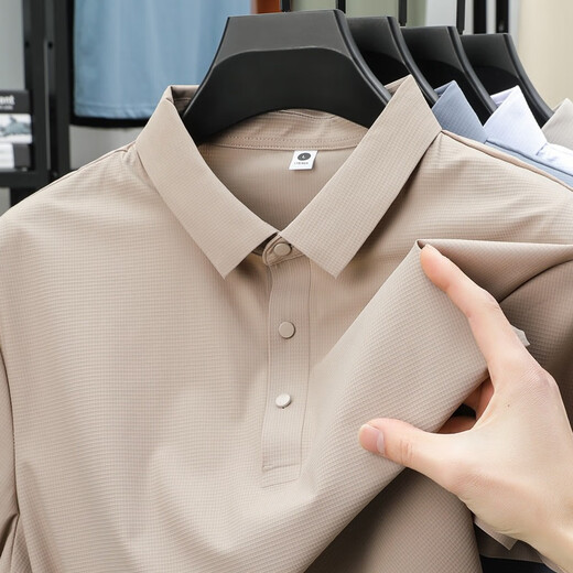 培蒙（peimeng）夏季无痕冰丝翻领衫男商务休闲短袖恤透气青年男装潮 BJ12357白色 L