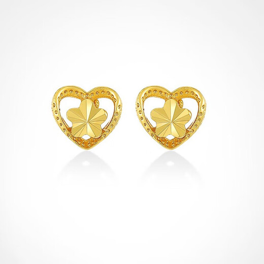 RSRDDY Old Phoenix 999 ear studs and ear sticks for women, plated earrings, small ear studs, plated frosted round bead stars, 18k gold, straight needle frosted beads + Song Xiao love 2g