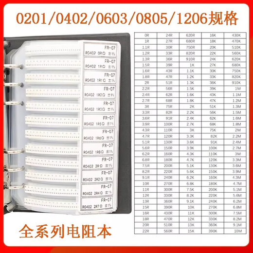 Qidi Resistor Book Capacitor Book Resistor Pack 0201 0402 0603 0805 1206 Resistor Resistor Component Chip Resistor Book 0402 Capacitor Book 80 Types 50 Only