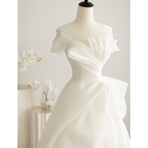 Vestido de novia Kangdumi El hilo principal de la novia Pequeño francés 2025 PRINCIPAL HILAR PRINCIPAL La azulejos de la novia de la novia Simple Summer White White Single Wedding Vestido sin accesorios Seguro de envío XS Peso 80 Jin [Jin iguala 0.5 kg]