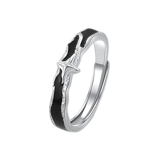 BJYLS925 sterling silver lone star ring for boys niche single tail ring high-end practical birthday gift for boyfriend s925 silver lone star single ring