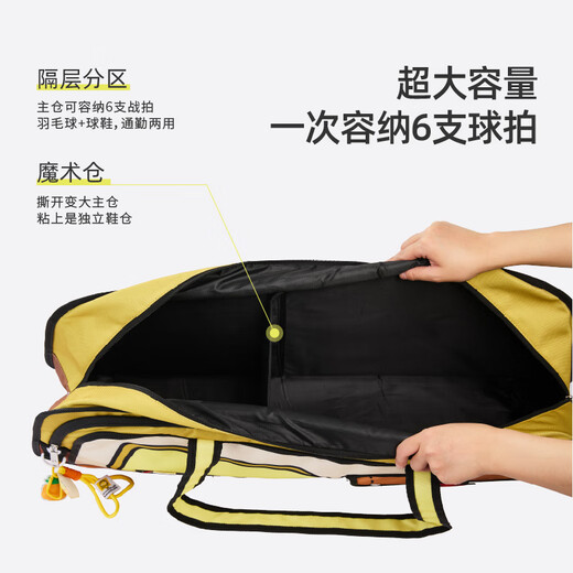 Kawasaki SpongeBob SquarePants co-branded badminton bag backpack large capacity multifunctional cartoon male and female student sports school bag Squidward - suit blue and green - handbag exclusive pendant