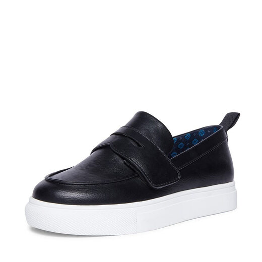 STEVE MADDEN Boys' Adaptive Cooper Loafers Black//White 2 Little Kid
