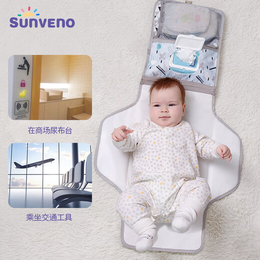 WCZ German Craftsman Baby Portable Diaper Bag Diaper Changing Pad Diaper Storage Bag Out Diaper Bag Diaper Storage Light Elegant Blue 1 piece