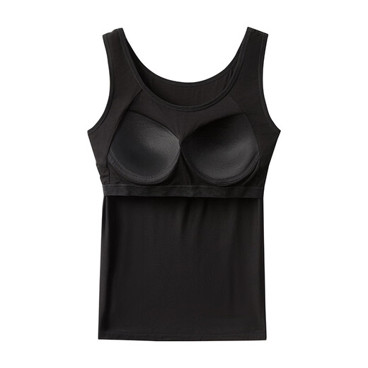 XCFREHT【1484次回购】莫代尔女吊带背心一体式聚拢带胸垫长款透气舒适修 背心款【黑色+肤色】两件 L 建议【105-120斤】