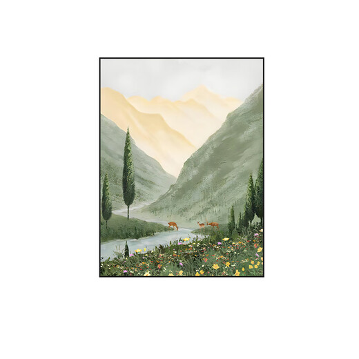 CLCEY卫生间挂画感免打孔卫生间山水挂画风景装饰画厕所马桶上方挂 ZSH13546-繁华似锦 外框30x40cm轻奢金框+有机玻璃