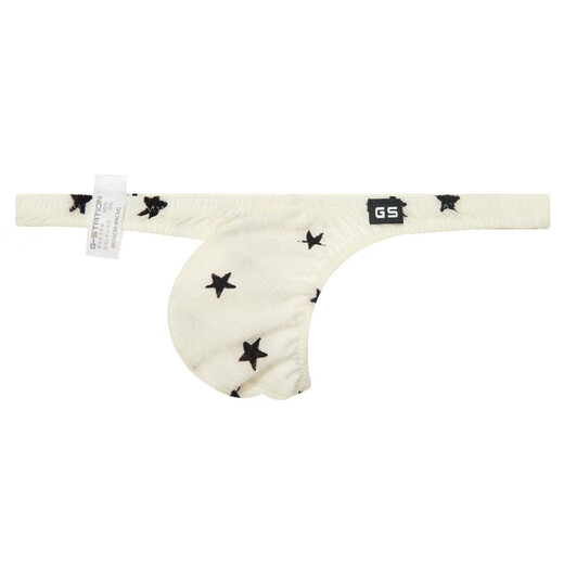 G-STATION sexy Japanese small style tight-fitting low-waisted men's thong star polyester small mesh breathable quick-drying underwear black XL (for small sizes, it is recommended to go up 1-2 sizes)