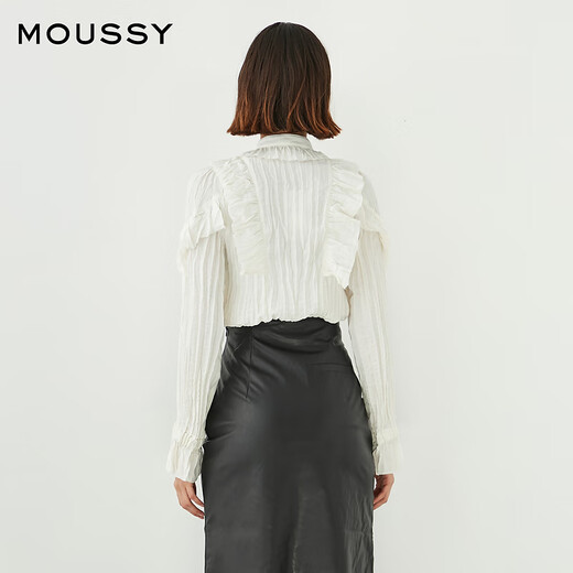 Moussy 2021 early autumn new commuter Japanese small fresh short long-sleeved shirt for women 010EA230-6630 011 meters white single size