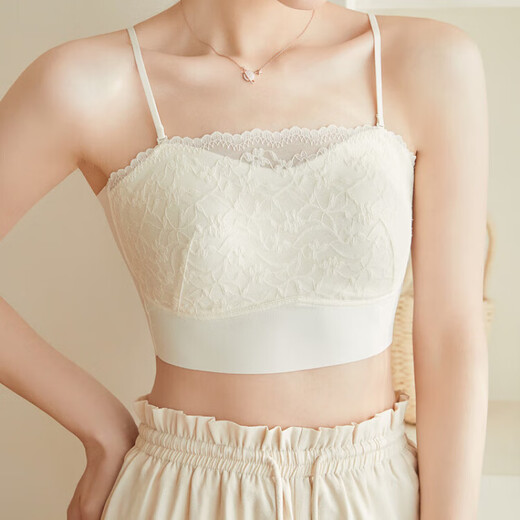 Modal Anti-Lighting Breast Covering Artifact Tube Bra Women's Thin Large Breast Showing Small Breast Anti-Lighting Breast Covering Summer Beautiful Back Pendant Elegant Black M (80-110Jin Jin is equal to 0.5kg)