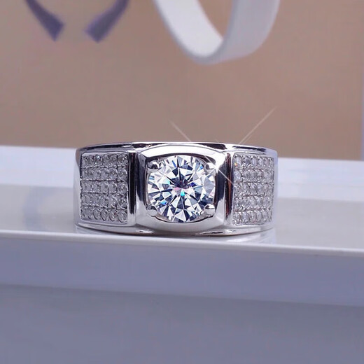 DR moissanite men's wedding ring pt950 platinum men's ring inlaid niche couple ring closed diamond ring wedding ring men's ceremony closed size 16 to 25