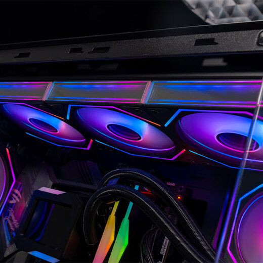 Jungle Leopard Prism 4ème génération pro amélioré Prism 4ème génération MAX refroidi à l'eau 12CM ventilateur de châssis avant et arrière ARGB synchronisation de la lumière divine PWM hub de contrôleur de température Prisme 4ème génération lame inversée ultra noire