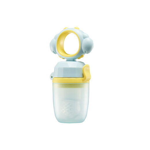 Baby food bite bag Fruit and Vegetable Silicone extrusion molar stick teether baby eating fruit supplementary utensils for home use pink with base 1 pack