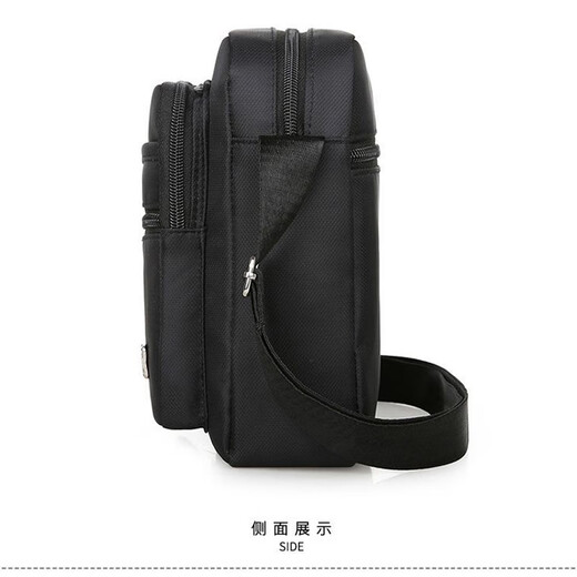 LeCali Oxford cloth shoulder bag six-layer zipper tool bag men's crossbody bag casual backpack small bag business briefcase