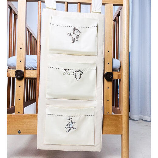 Bolsa de almacenamiento de la cabeza de cuna bolsa colgante colgante de cama multifuncional pañal de almacenamiento limpieza húmeda de la cama de bebé se puede lavar jirafa