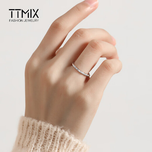 TTMIX couple platinum ring pt950 platinum men and women curly grass pattern new Chinese style gold hoop ring 13# 5.3-5.5g