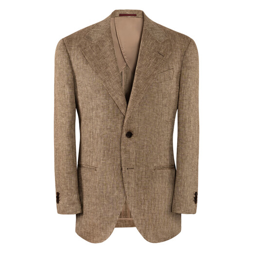 CULTUM French long linen breathable and quick-drying CULTUM Italian herringbone half-line suit suit men's casual suit Mika herringbone two-piece set 175B /50B